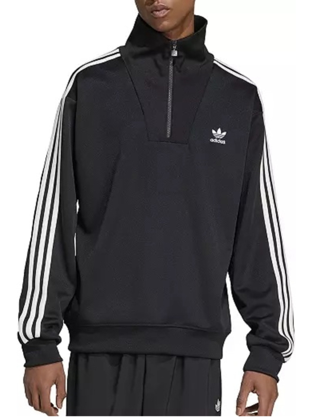 Men's Adidas Funnelneck Track Top Size M Black